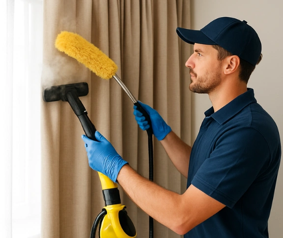 Trusted blind cleaning technician Matty Curtain Cleaning sadliers-crossing QLD
