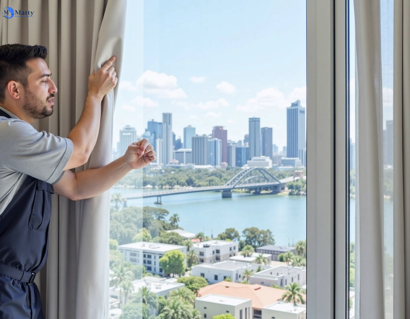 Professional curtain steam cleaning service sadliers-crossing QLD by Matty Curtain Cleaning